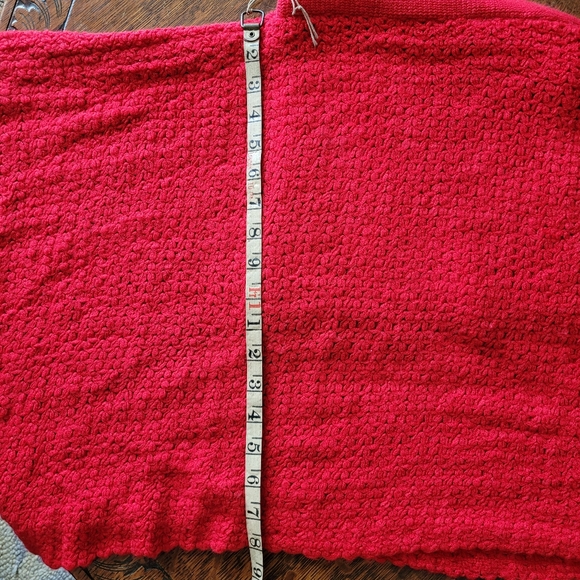 Knit Turtleneck Boho Poncho Shawl Sweater - Picture 3 of 5